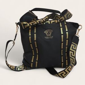 Versace Parfums Black and Gold Bag